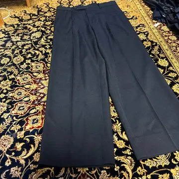 와이드 스트레이트 슬랙스 빈티지 센터 프레스