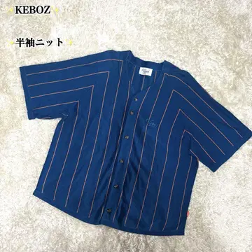 KEBOZ 케보즈 반팔 니트 베이스볼 셔츠 스트라이프 M 사이즈