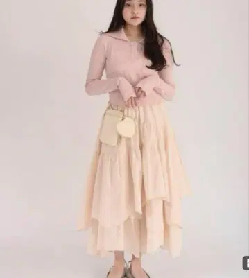 muguet / cotton random tiered skirt