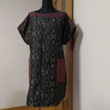 오시마 명주 리메이크 기하학 패턴 튜닉