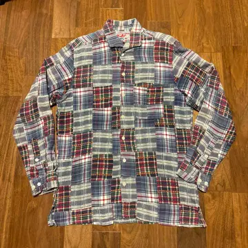 HECTIC 헤크틱 패치워크 체크 무늬 셔츠