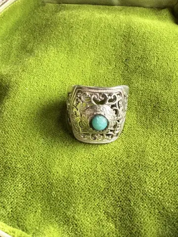 실버 반지 시스루 조각 SILVER 터콰이즈 개성있는 민족 약 12호