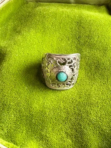 실버 반지 시스루 조각 SILVER 터콰이즈 개성있는 민족 약 12호