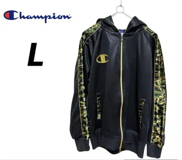 Champion 마사토 모델 블랙 후드 부착 카모플라쥬 L 사이즈