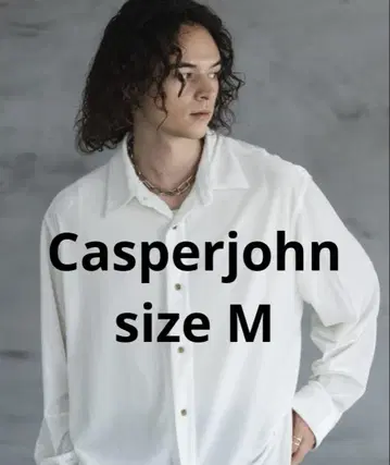 컨디션 최상 Casperjohn 하이 드레이프 코듀로이 셔츠 화이트 M