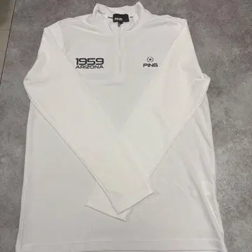 PING 하프 지퍼 의류 긴팔 여성용 화이트 L 사이즈