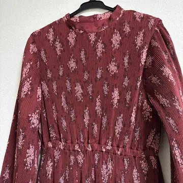 MOUSSY 버건디 꽃무늬 맥시 원피스