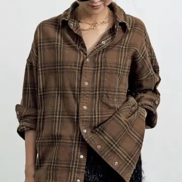 라빠르망 레미레리프 CHECK SHIRT 카멜 미사용 새상품