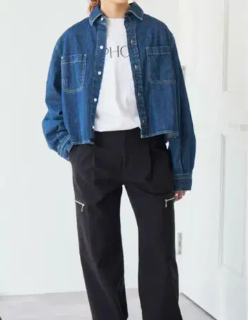 새상품급 Spick & Span 데님 자켓 크롭 기장