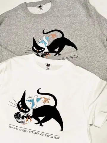 미사용 뾰족 모자 아틀리에 x 블랙 고양이 디자인 T셔츠 RESHAZAM