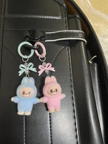 러브브 라부부 Labubu 키링 인기 스트랩 스카이블루 핑크 즉시 발송