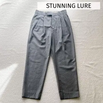 STUNNING LURE 라나울 테이퍼드 슬랙스 그레이