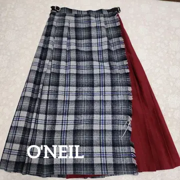 O'NEIL 체크 무늬 플리츠 스커트