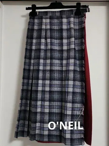 O'NEIL 체크 무늬 플리츠 스커트