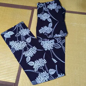 네이비 바탕 흰 꽃 패턴 유카타 단품 수국