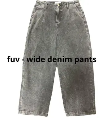 fuv-wide denim pants 와이드 데님 팬츠 흑먹색 M