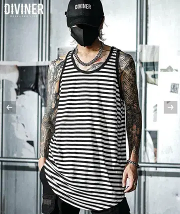 DIVINER 디바이너 Border Long Tanktop L 사이즈