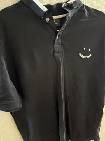 Paul Smith 피케 셔츠 L 블랙 스마일 자수