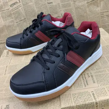 새상품 남성용 24.5cm 발수 고무창 F 레더 스니커즈 블랙 1049R