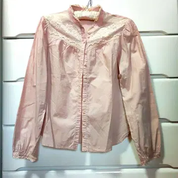 핑크하우스 블라우스 장미 레이스