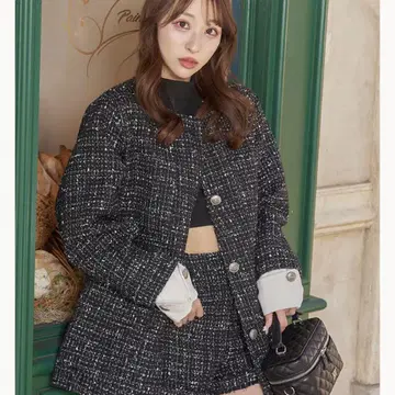 Darich 커프스 디자인 오버 트위드 자켓 팬츠 셋업