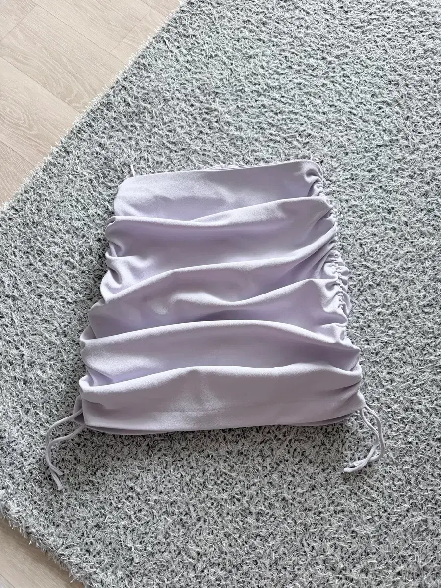 Zara light purple shirring mini skirt H-line