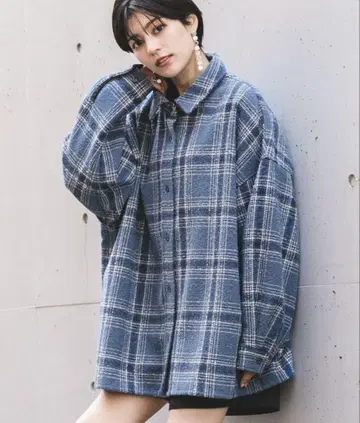 RAGEBLUE BIG 실루엣 루즈 옴브레 체크 셔츠