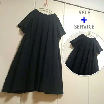 SELF+SERVICE 깅엄 체크 원피스 [ BLACK ]