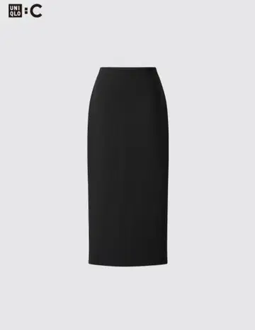 새상품 UNIQLO 유니클로 크레이프 저지 내로우 스커트 XL 블랙