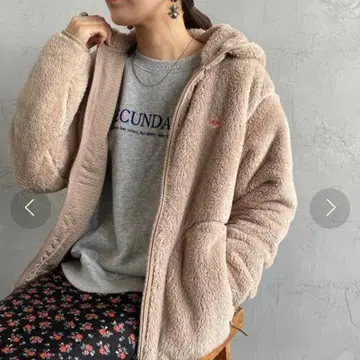 단톤 하이 파일 보아 플리스 후드 자켓