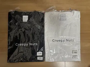 Creepy Nuts 로고 T셔츠 화이트, 블랙 XL