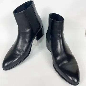 ZARA 가죽 첼시 힐 부츠 3617 스틸레토 블랙 새상품급