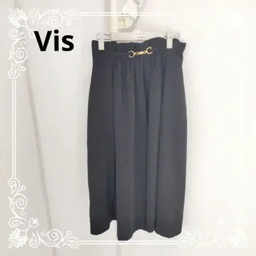 a1185 Vis 비즈 블랙 플레어 스커트 S 귀여운 멋쟁이