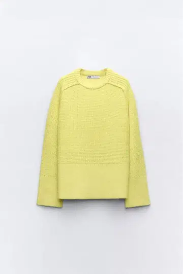 택 포함 새상품 ZARA 사이드 슬릿 플레인 니트 스웨터