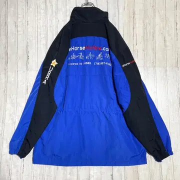 LA LOVING 자수 나일론 자켓 XXL 상당 빅 사이즈 블루