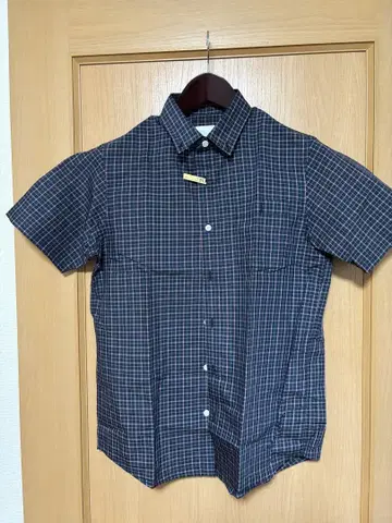 THE NORTH FACE 반팔 체크 셔츠 네이비 계열