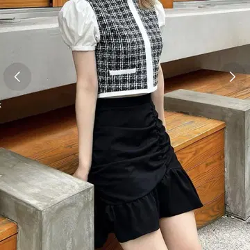 Darich 개더 프릴 미니 스커트