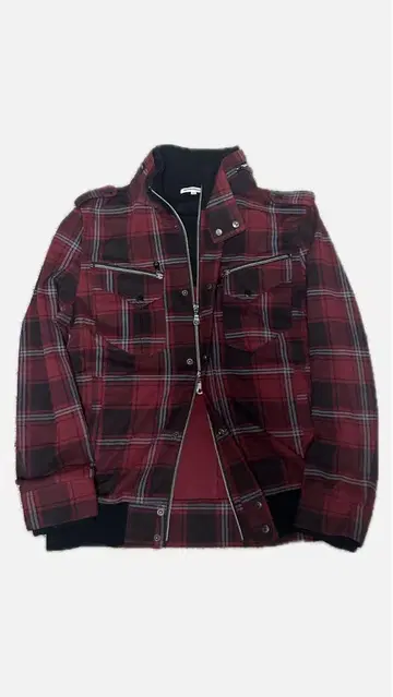 Japanese label red check jacket y2k