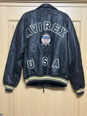 AVIREX 봄버 자켓 블랙 가죽 USA