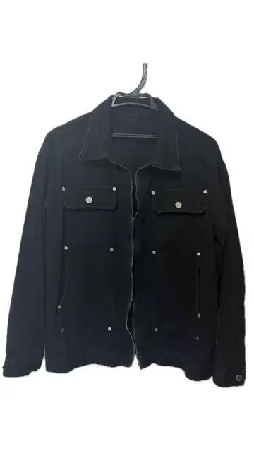 스터드 데님 자켓 블랙 opium swag