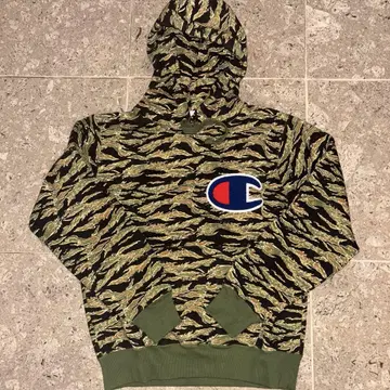 Champion 속기모 카모 패턴 후드티