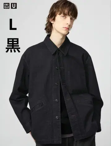 UNIQLOU 오버사이즈 컬러 데님 자켓 L 블랙