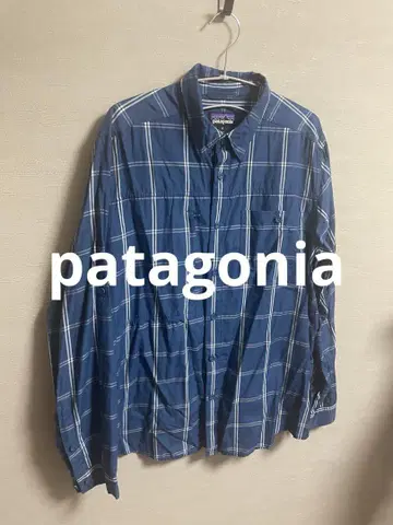 patagonia 54275 나일론 셔츠 네이비 체크 무늬 M
