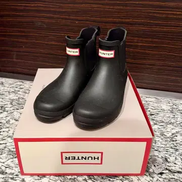 HUNTER Chelsea 블랙 레인부츠 UK7