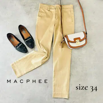 MACPHEE 맥피 스트레이트 팬츠 베이지 S 스트레치 일본제