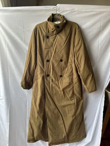 anuke 브라운 더블 브레스트 롱 코트