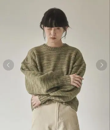 idem 숏 기장 니트 그린