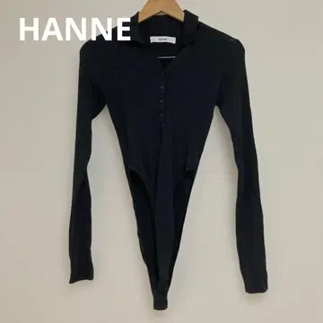 HANNE 보로 니트 바디수트 긴팔 블랙 지뢰계