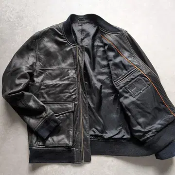 리코리스 A-2 가죽 자켓 플라이트 자켓 LL 양가죽 블랙