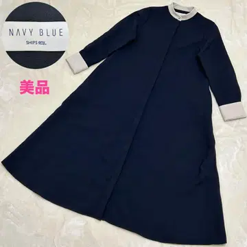 SHIPS any 더블 크로스 A 라인 셔츠 원피스 NAVY BLUE